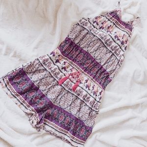 Boho Print Tassel Romper